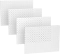 EVERHANGER Metal Pegboard Panels, Heavy Duty Pegboard Wall Organizer, Garage Wall Panels, Tool Storage Organization, 12"X16", 4pcs, White