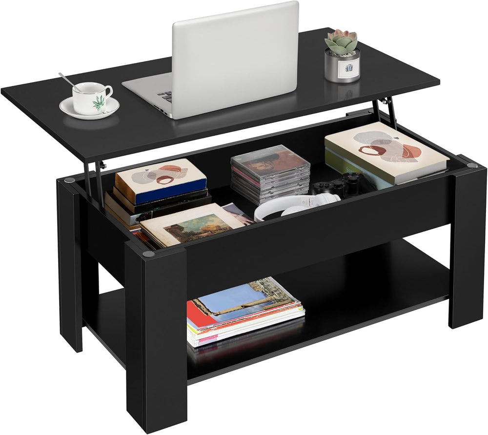 Yaheetech Wooden Coffee Table, Lift Top Coffee Table with Large Hidden Storag...