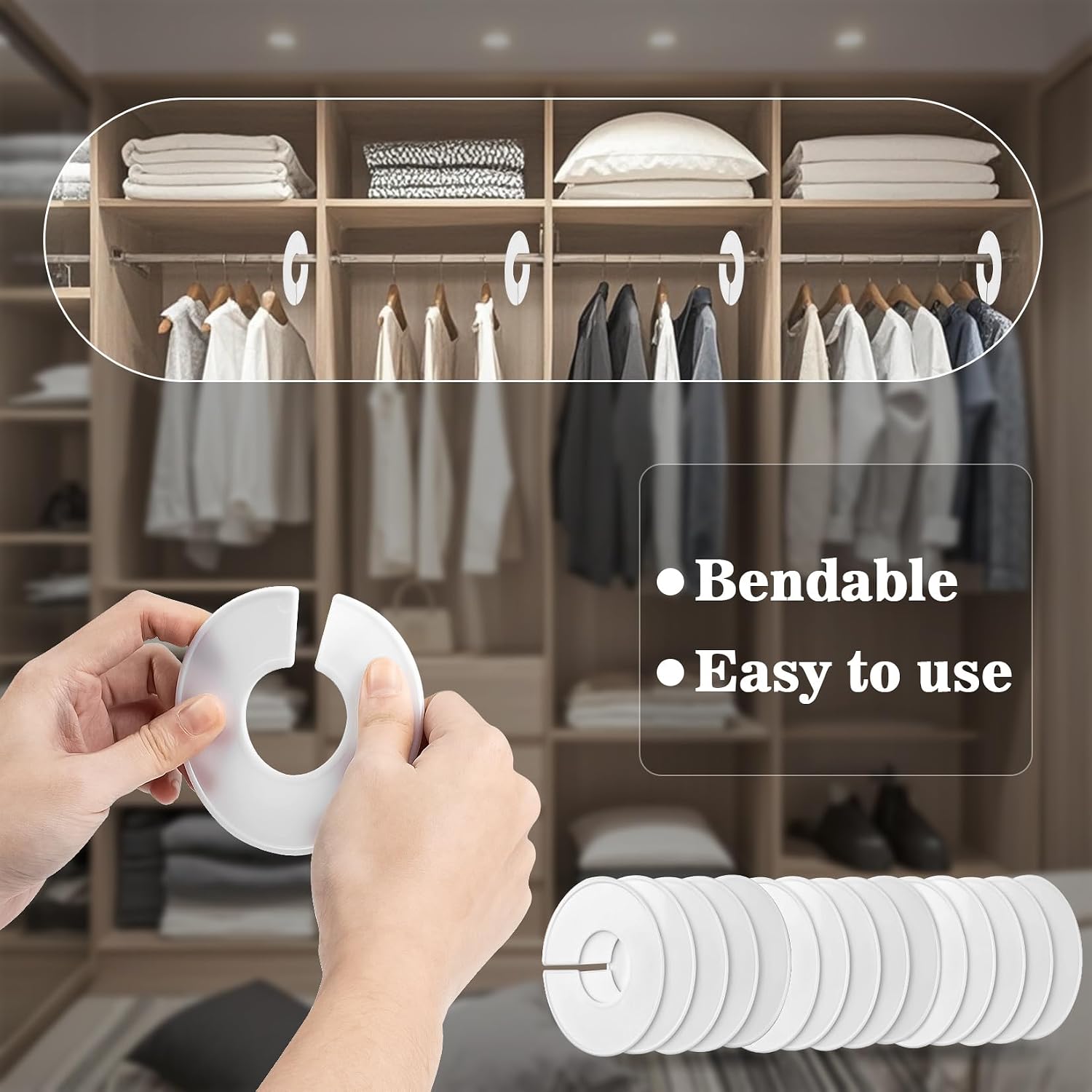 Sukh 30 Baby Closet Dividers Durable - Home Closet Organizer & Storage | Colorful Plastic Rack Divider, Large Hanger Labels, Hanging Clothes Size Dividers, for Boutique Settings & Nursery Essentials