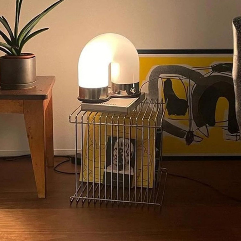 Accent Table Stainless Steel Retro Square Metal Side End Table with Wire Cube...