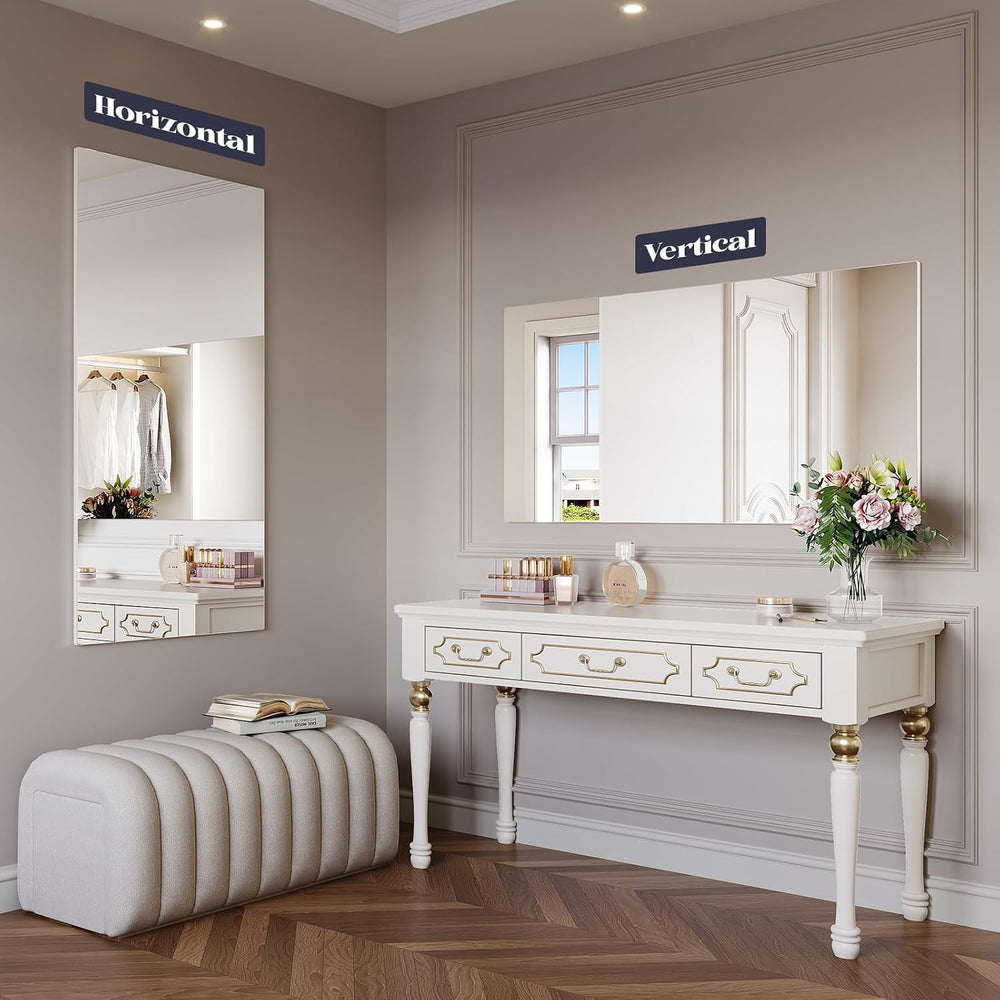 Frameless Mirror, 24x48 Bathroom Vanity Wall Mirrors