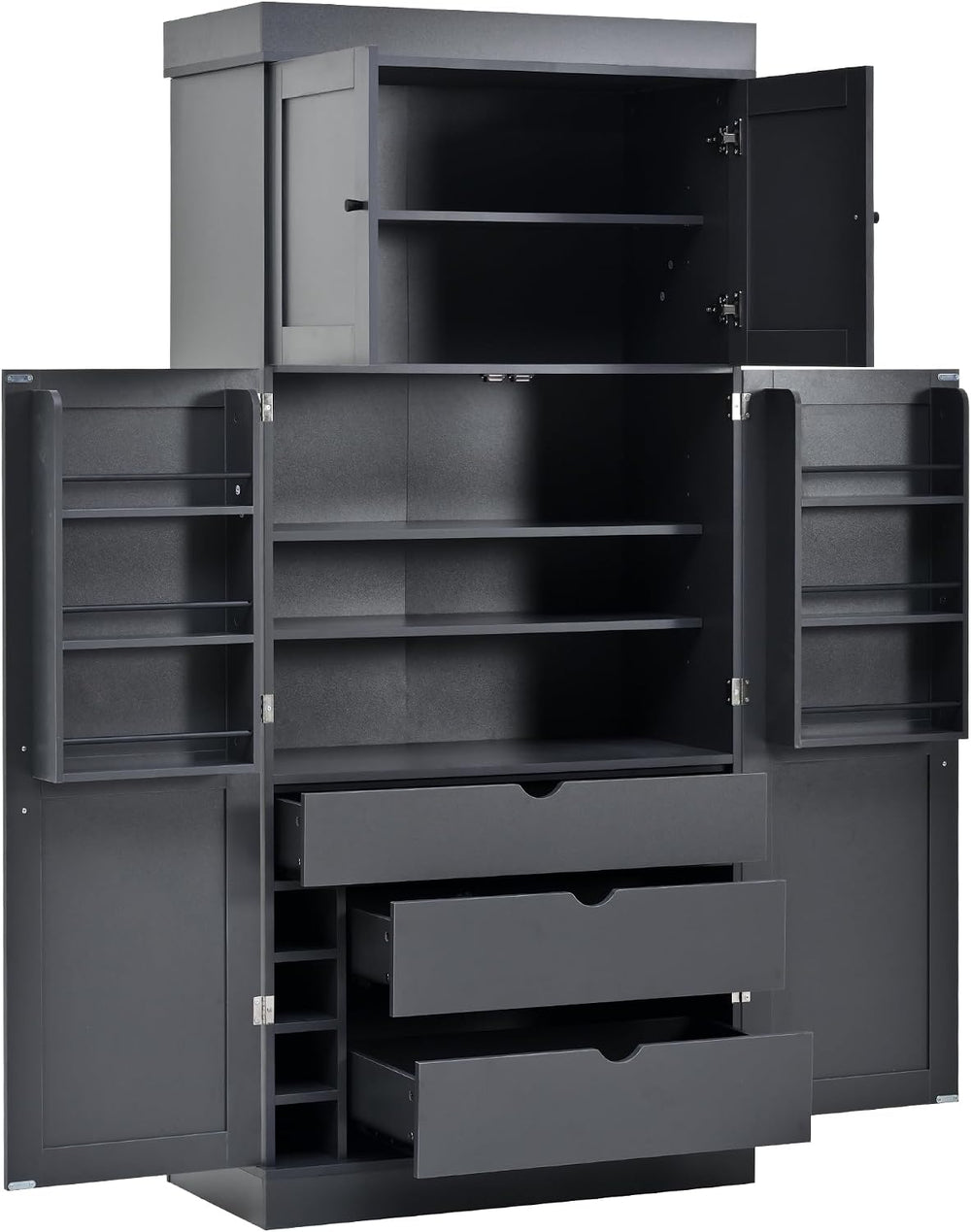 77'' Tall Freestanding Kitchen Pantry, Kitchen Storage Cabinets with ...
