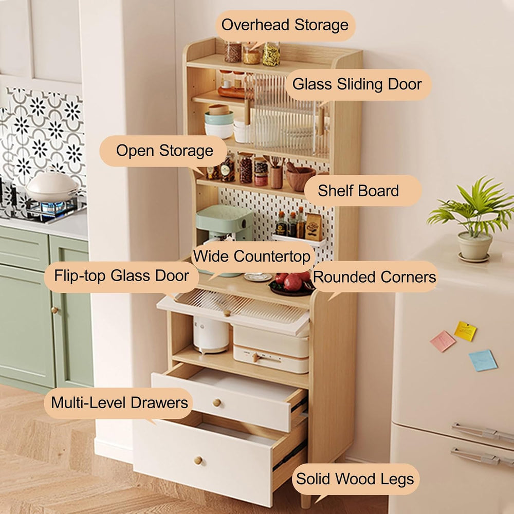 Tall Pantry Cabinet, Wide Kitchen Pantry Storage Cabinet, Freestanding Kitche...