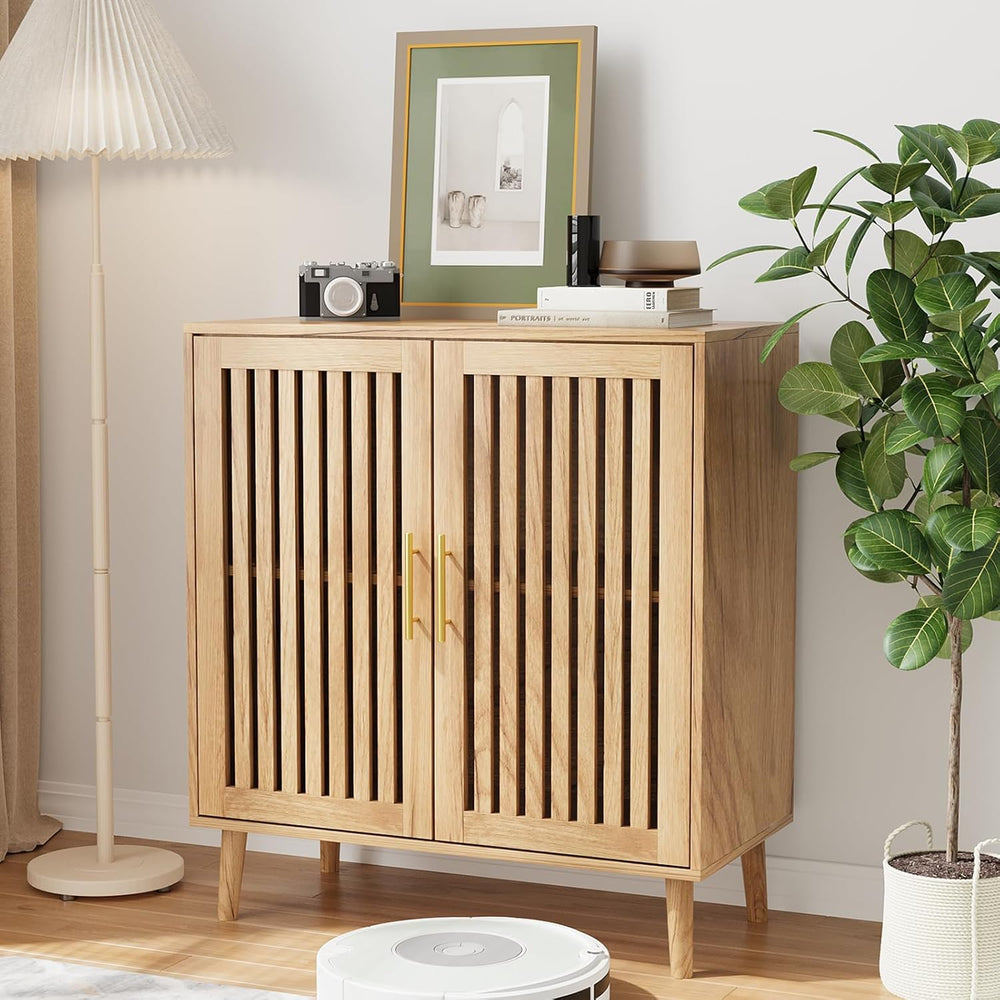 Buffet Cabinet with Storage,Sideboard with Grille Doors&Adjustable Shelf,...