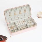 Travel Jewelry Case Small Jewelry Organizer, Portable Jewelry Case Small Travel Jewelry Box for Women, Christmas Gift for Women Girls, Pink C