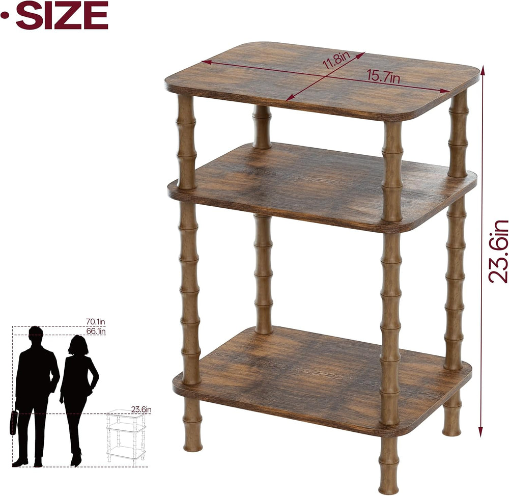 Side Table,Living Room End Tables with 3-Tier,Small Nightstand Table for Smal...