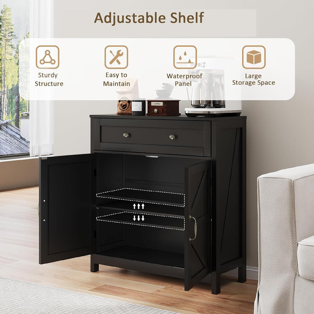 Semiocthome Farmhouse Sideboard Buffet Cabinet with Storage and Adjustable Sh...