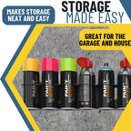 Koova 6 Aerosol Spray Can Holder | Easy Install Wall Mount | Heavy-Duty Powder Coated Steel Storage Rack for Garage & Home | Craft Workspace Paint Bottle Organizer | Hardware Included | USA Made