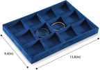 Jewelry Organizer Tray, Velvet Bracelet Display, Premium Jewelry Tray, Luxury Bangle Organizer,Blue Watch Tray