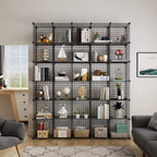 Metal Grid 14"x14" Wire Cube Storage - 30 - Cube Modular Shelving Unit, Stackable Bookcase for Office, Bedroom & Living Room