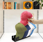 Hat Organizer for Baseball Caps, 2 Pack No Install Clear Acrylic Hat Rack, Hat Holder for 14 Baseball Caps Storage Organizer, Space Saving Closet Organizers and Storage (Black)