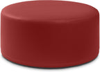 Jaxx Candler Round Couch Ottoman – Oversized Giant Coffee Table Ottoman - Versatile Firm Foam Construction - Kid Safe with Removable Cover, 36”, Premium Faux Leather, Crimson