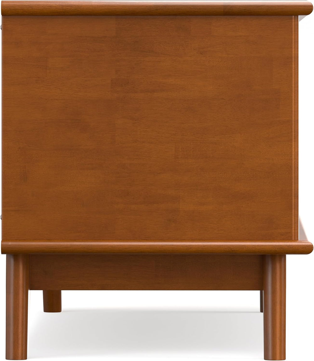 SIMPLIHOME Draper Storage Bench - 44 inch Wide Solid Wood Entryway Bench in T...