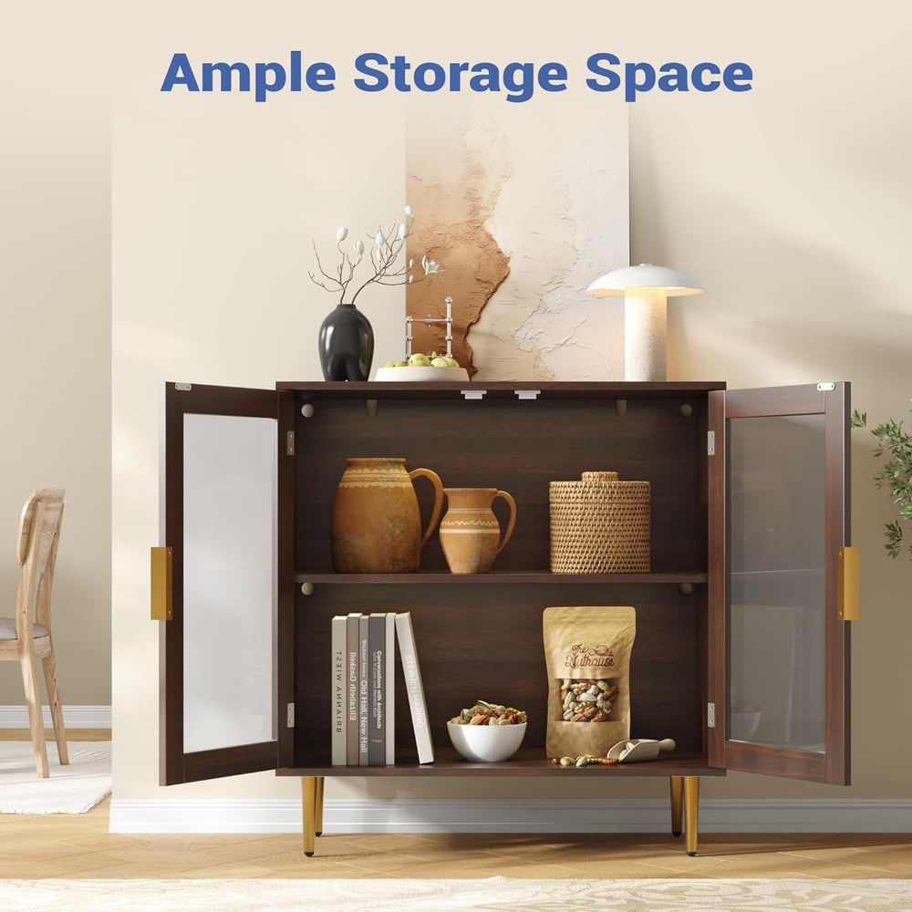 Housoul Buffet Cabinet with LED Lights, Sideboard Cabinet with 2 Doors Acryli...