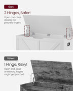VASAGLE Storage Chest, Storage Trunk with 2 Safety Hinges, Storage Bench, Shoe Bench, Farmhouse Style, 15.7 x 39.4 x 18.1 Inches, for Entryway, Bedroom, Living Room, Cloud White ULSB060T14
