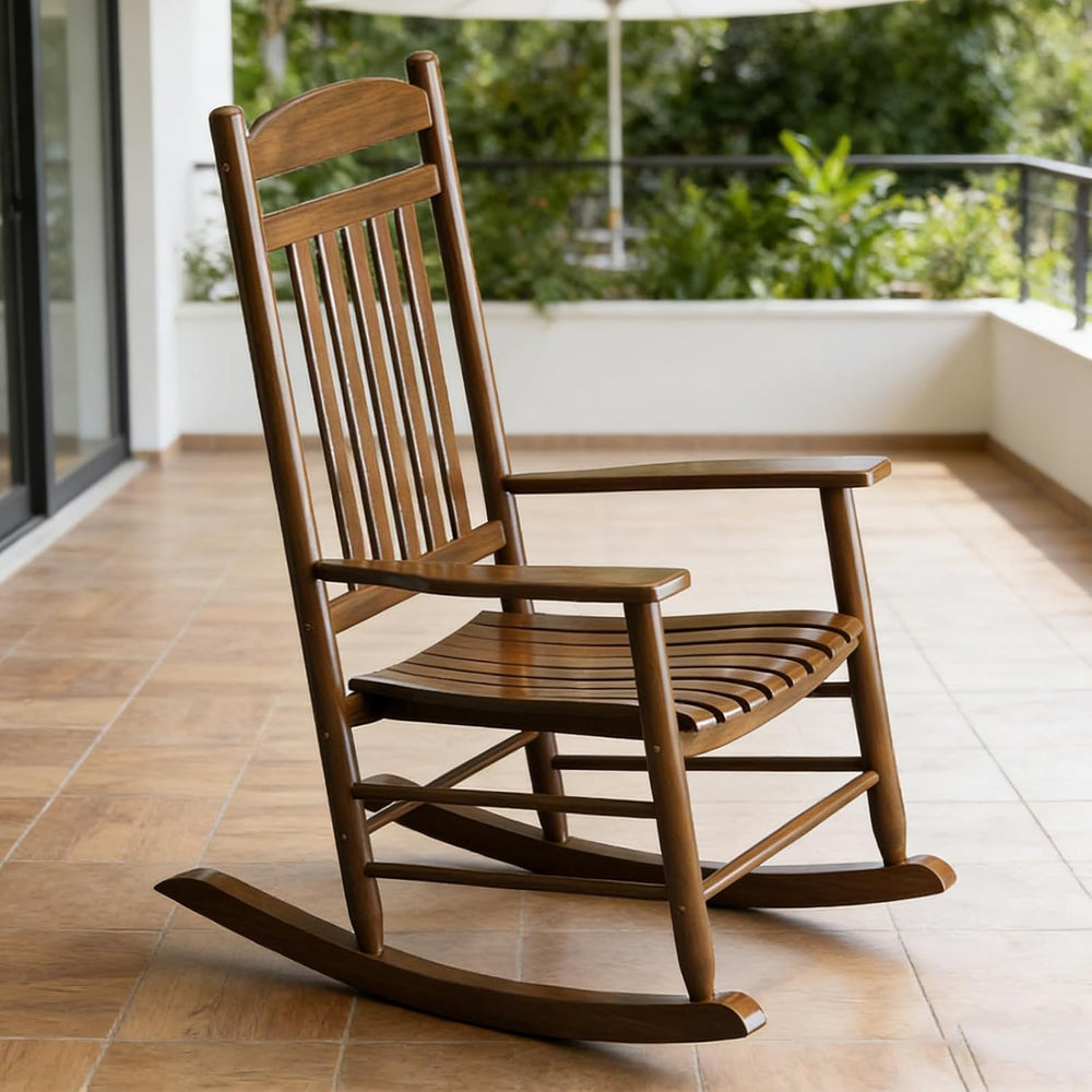 Wooden Outdoor Rocking Chair, Weatherproof Oversized Rocking Chair, Heavy Dut...