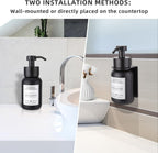 2-Pack Shower Soap Dispenser Set with Pump and Wall Mount, 8.5 Oz Soap and Lotion Dispenser Set with Waterproof Labels,Black