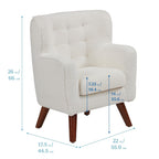 ECR4Kids Mila Sherpa Toddler Arm Chair with Removable Wooden Legs, Kids Furniture, White | Durable wood frame & high-density foam, 1-5 years, 60 lb capacity, soft sherpa fabric, gently curved back, adjustable glides