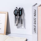 Yeeco Acrylic Remote Holder Wall Mount - 1 Compartment, Clear Remote Control Holder, 2.8''1.6''5.6'' Wall Pen Holder, Single Pen Holder for Wall, Makeup, Key