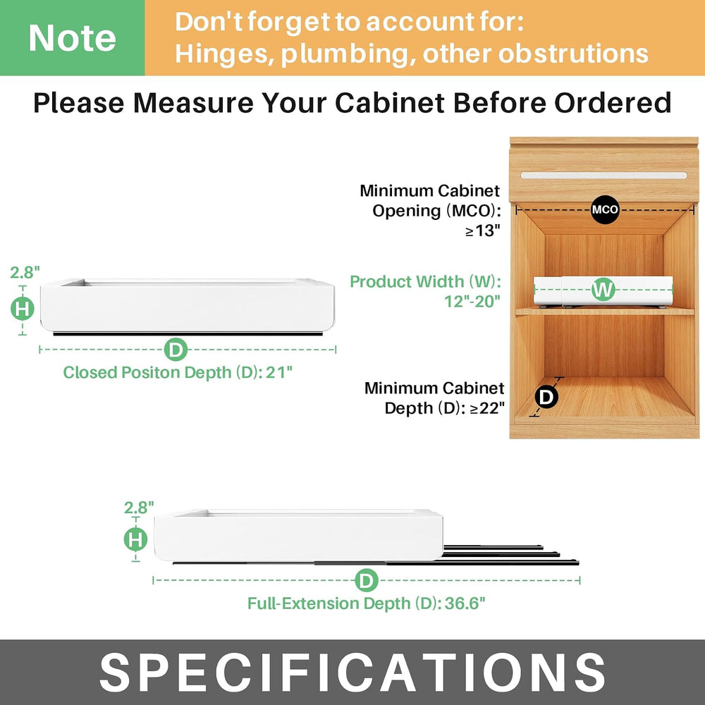 Kitstorack Pull out Cabinet Organizer, Expandable(12"-20") Heavy Du...