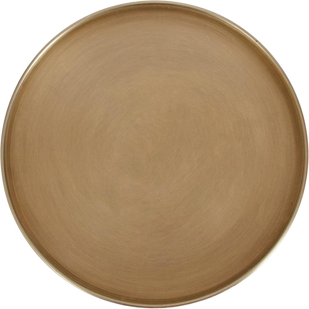Kate and Laurel Tira Elegant Round Drink Table, 10 x 22, Antique Brass and Bl...