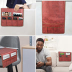 HAOMAIJIA Anti Slip Sofa Armrest Organizer Arm Chair Bedside Caddy Storage Organizer For Recliner Couch With 6 Pockets For Cell Phone Tv Remote Control Magazines (red)