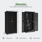 MCombo Outdoor Storage Cabinet, Wooden Storage Shed with Latch, Outside Garden Tool Shed with 2 Doors for Patio Yard Lawn, 0808 (Black, Medium)