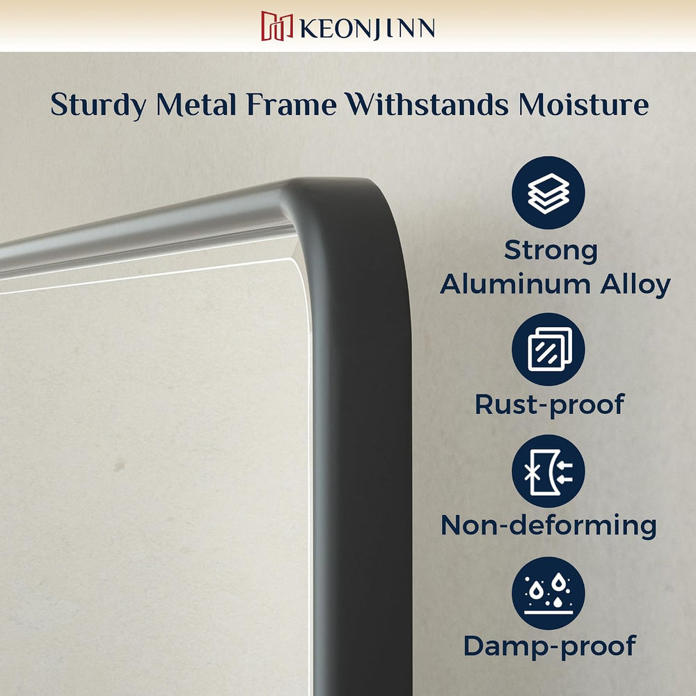 Keonjinn 24x36 Inch Black Povit Mirror for Bathroom, Tilt Mirror