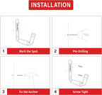 unp POETISKE Utility Hooks Ladder Hooks with 9.8'' Jumbo Arm Garage Storage Organizer Hang Folding Chair Bike Ski Tool Heavy Duty 4PC