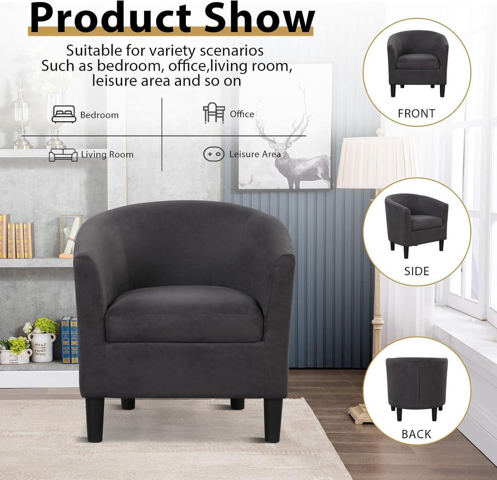 INZOY Modern Accent Chair with Ottoman for Small Space, Club Chair with Ottom...
