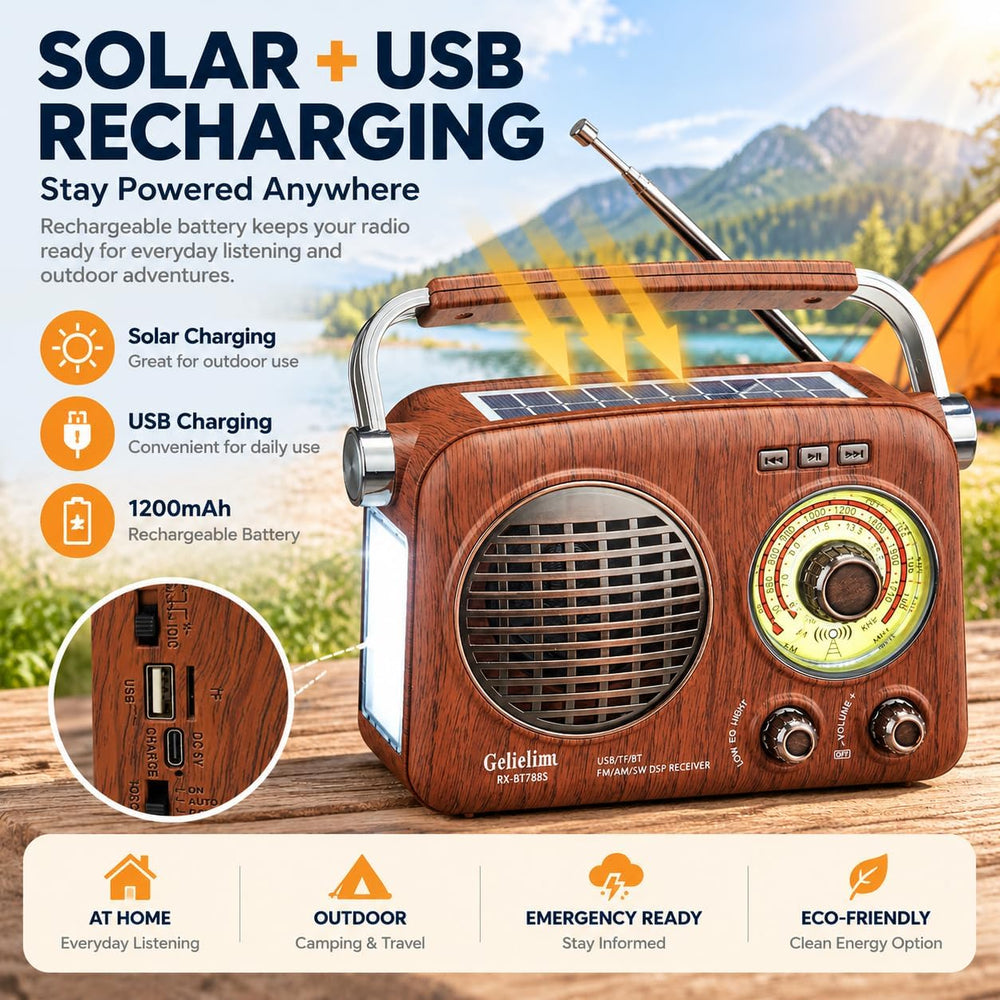 Gelielim AM FM Radio Portable - Shortwave Radio Rechargeable Battery Powered,...