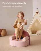 Blissful Diary Kids Chair, Soft Kids Armchair, Comfortable Kids Couch Sofa for Reading Planying, Kids Furniture for Boys and Girls Gift, Blush Pink Rainbow