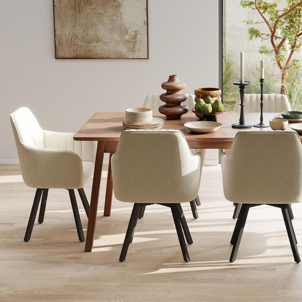 Furniliving Swivel Dining Chairs Set of 2, 360° Swivel Dining Room Chairs wit...
