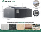 Metal Garage Shed, 13x20x8.5' Large Outdoor Storage Building and Workshop, Weatherproof Steel Carport with Ultra-Reinforced Truss System, Skylights Dual-Entry
