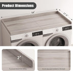 Washer Dryer Countertop, Foldable Laundry Countertop with Edge Rails - 27.5" x 54" Melamine Finish for Laundry Room Organization (Oak)