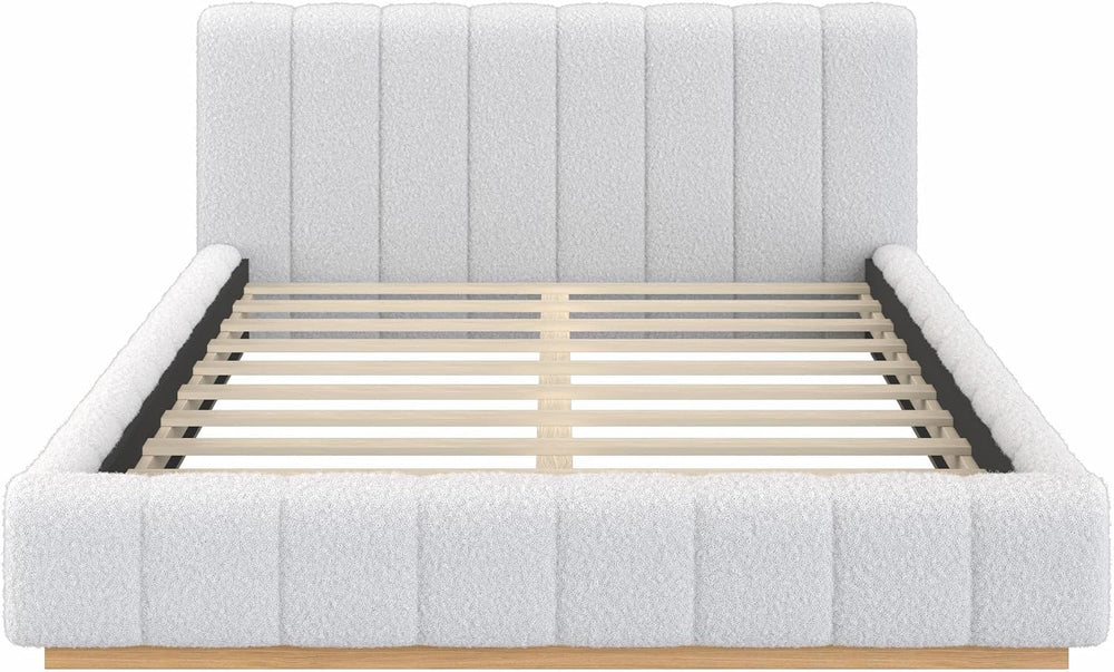Merax Queen Size Boucle Cloud Platform Bed Frame with Thick Headboard, Modern...