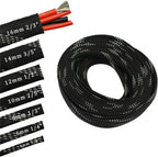 30ft PET Expandable Sleeving Wire Cable Sleeve (1/4", Silver&Black)