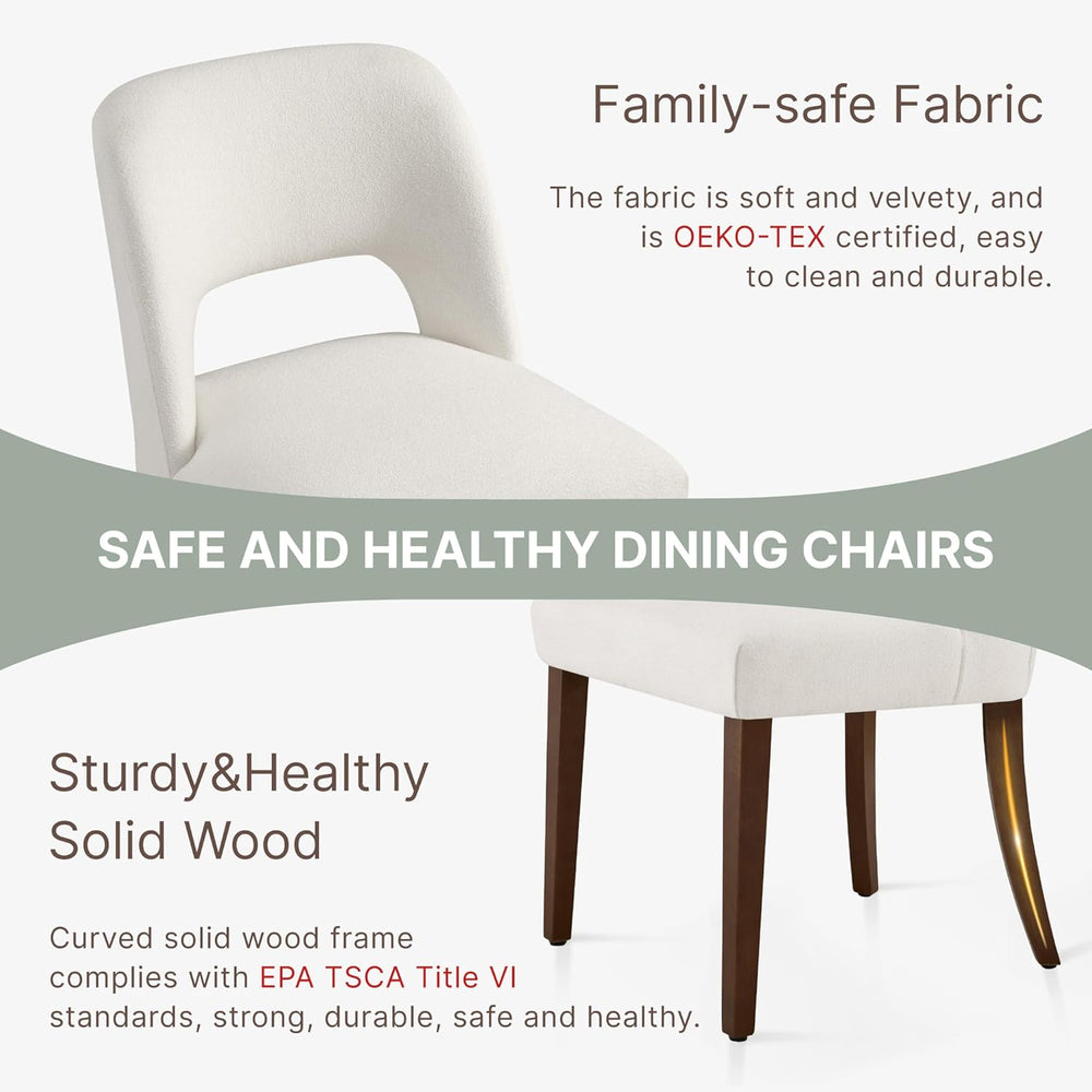 KISLOT Upholstered Dining Chairs Set of 4, Modern Armless Kitchen Chairs with...