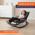 Special Supplies Sensory Tufted Rocking Chair for Kids - Comfortable Kids Rocker- Versatile Floor Chair with Soft Fabric and Stability for Playroom, Bedroom, or Nursery (Ages 3+) - Charcoal