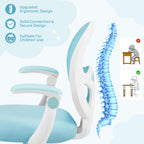 Kids Desk Chair,Ergonomic Study Chairs with Adjustable Height,Breathable Mesh Removable,Non-Slip Footrests,Suitable for Children Aged 5-12 Years Old,Blue