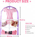 Clear Kids Garment Bags,3 Packs Garment Bag For Dance Costumes With Pockets,Foldable Garment Bags For Hanging Clothes Travel Storage,Dance Garment Bags For Dancers.35" Garment Dance Competition Bag