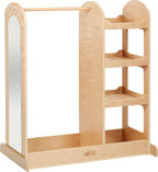 ECR4Kids Dress-Up Center with Mirror, Costume Organizer, Montessori Furniture, Natural