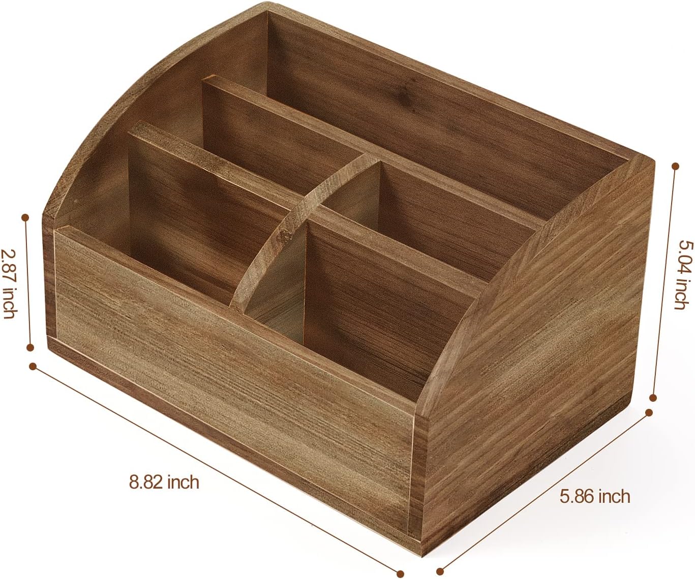 OKSQW Wooden Desk Organizer, Solid Wood Pen Holder for Desktop Organizer, No Need Assembly, Home Office Supplies Workspace Organizers Mail Holder Remote Control Countertop Storage Box
