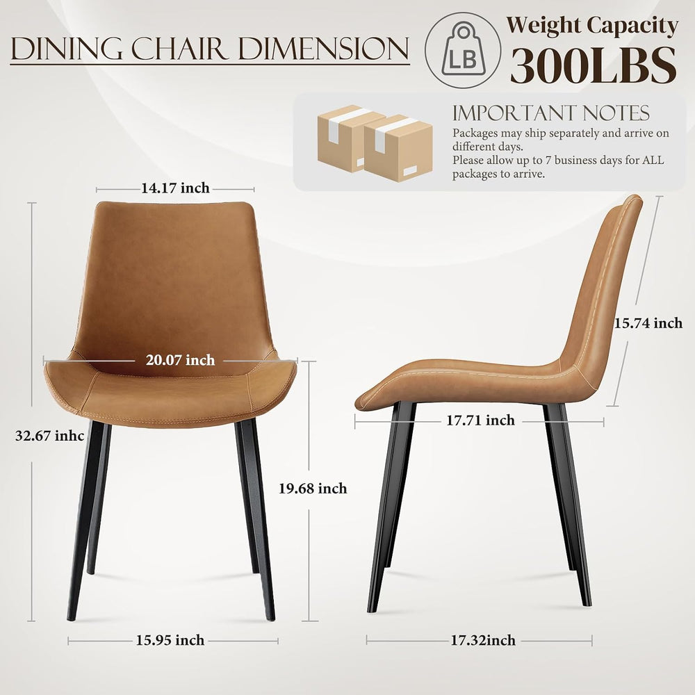 PU Leather Dining Chairs Set of 8, Modern Upholstered Dinner Chairs with Stur...