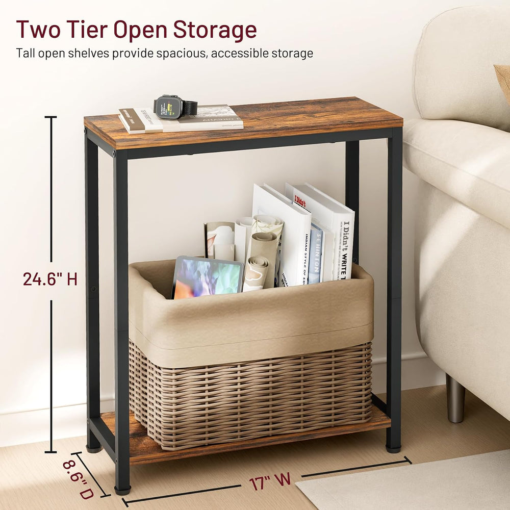SLEEPING LAMB Narrow End Tables Living Room Set of 2 Small Side Table for Sma...
