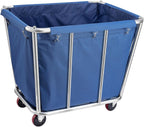 Laundry Cart Commercial/Home,10 Bushels Heavy Duty Large Stainless Steel Rolling Laundry Basket with Wheels，for Laundry/Toys/Sundries Organizer and Storage,260LBS Load