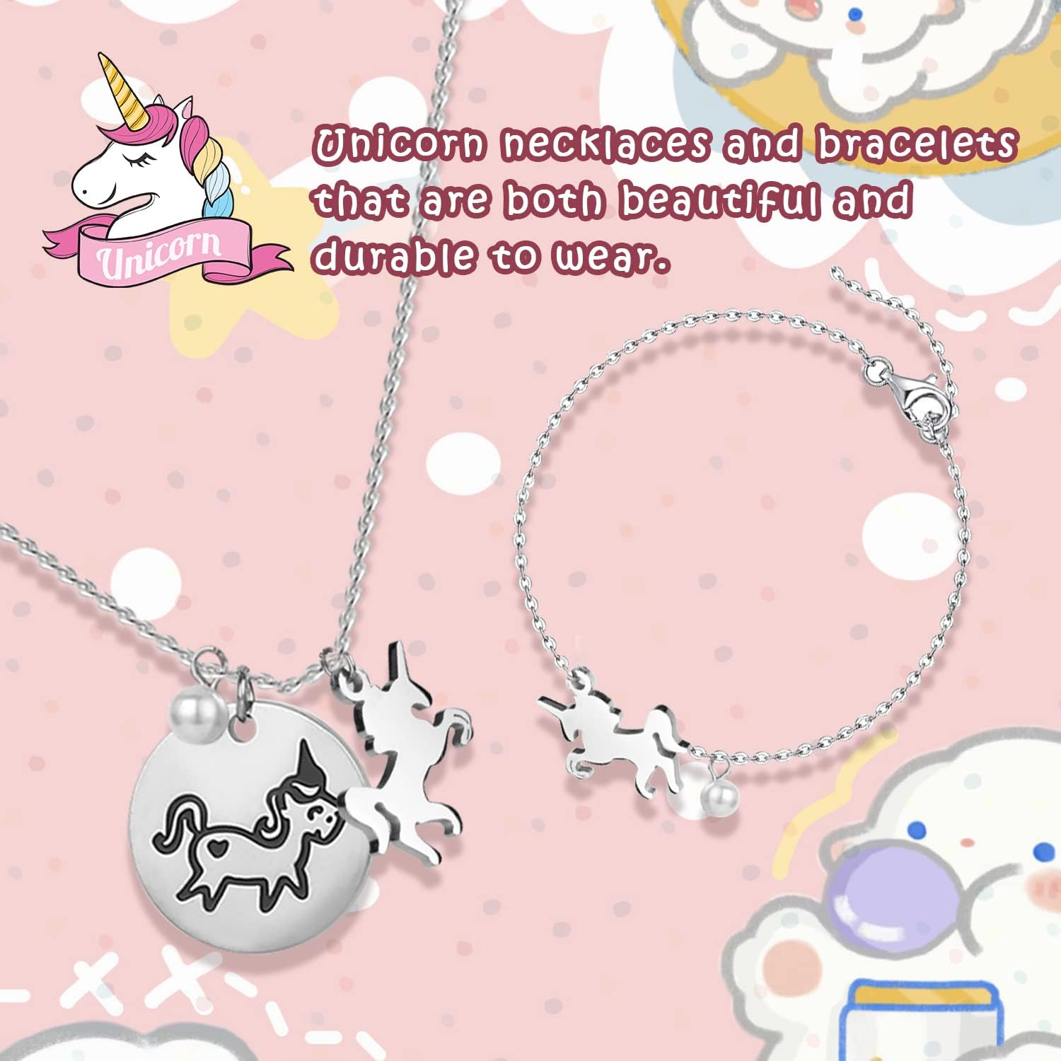 Jewelry Box for Girls 8.9 x 4.92 x 10.98 inch Large 5 Layer Music Box with Spinning Ballerina with Unicorn Necklace & Bracelet Set Jewelry Organizer for Kids Birthday Christmas Gift Pink