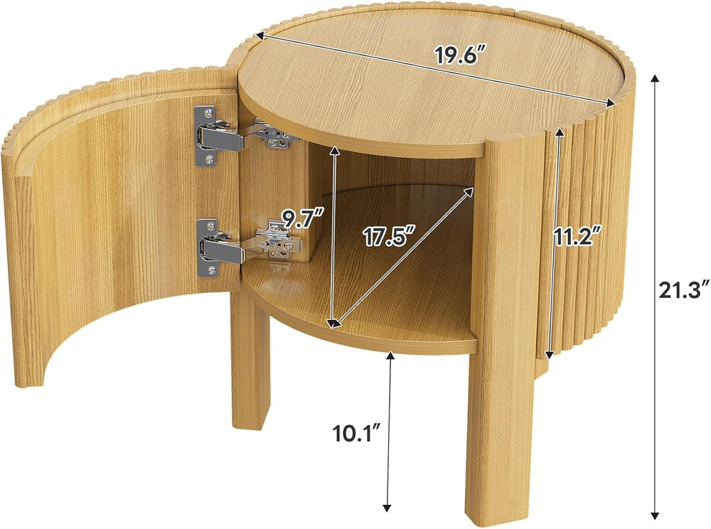 Flieks Living Room Table Set of 2 with 1 Coffee Table and 1 Side Table, Rubbe...
