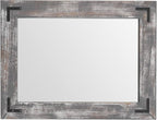 YOSHOOT Rustic Wooden Framed Wall Mirror, 30"x20", Natural Wood Bathroom Vanity Mirror for Farmhouse Decor, Vertical or Horizontal Hanging