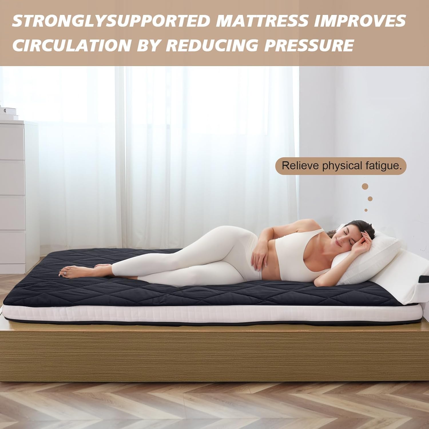 Twin Size Futon Mattress -4in Extra Thick Foldable Japanese Floor Mattress - Super Soft Fuzzy Sleeping Pad for Adults - Tatami Mat Suitable for Camping & Guest & RV Mattress- Diamond Black